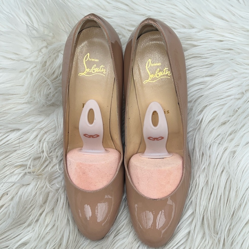 Christian Louboutin Nude Beige Patent Leather New Simple Pumps Size 40 1/2